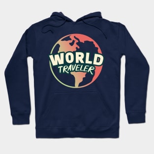 World Traveler || Minimalist Planet Earth || Colorful World Map Hoodie